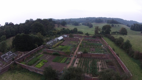 Aerial view of Apley Walled Garden