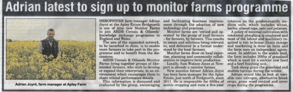2016-05-14, Newport Advertiser 21 April, Monitor farms article, cropped